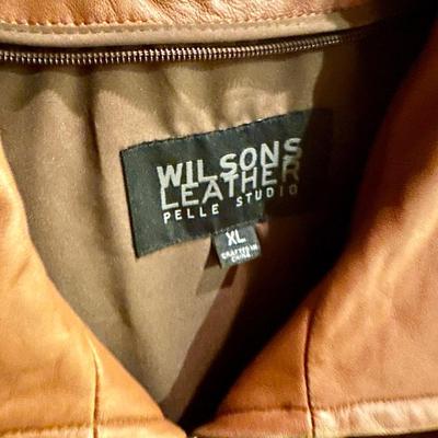 Mens Leather Jacket - Camel Colored Wilsons Leather Size XL