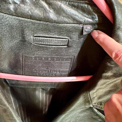 Mens Leather Coat Black XL