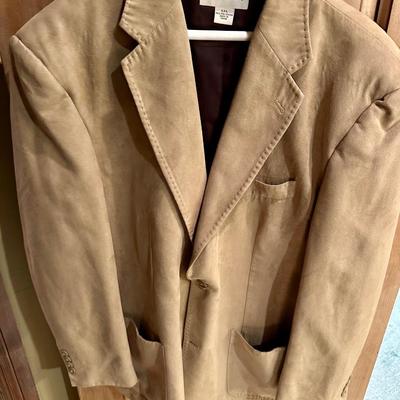Mens Tan Leather Coat Pronto-Uomo Size XXL
