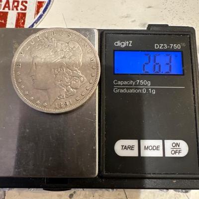 1891 O Morgan Silver U S 1$ 26.3 XVF