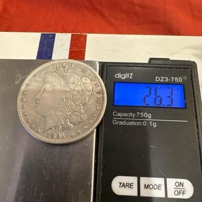 1891 O Morgan 26.3 silver US Coin 1$ XVF