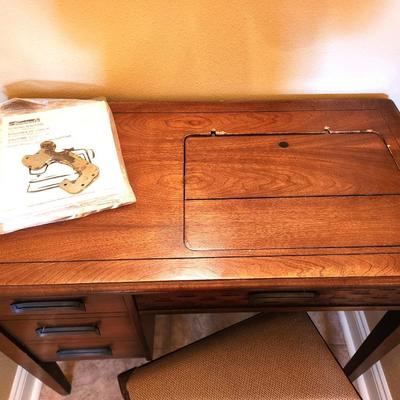 Lot #45 Kenmore Sewing Maching in Mid Century Cabinet w/bench