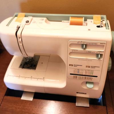 Lot #45 Kenmore Sewing Maching in Mid Century Cabinet w/bench