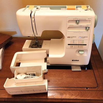 Lot #45 Kenmore Sewing Maching in Mid Century Cabinet w/bench