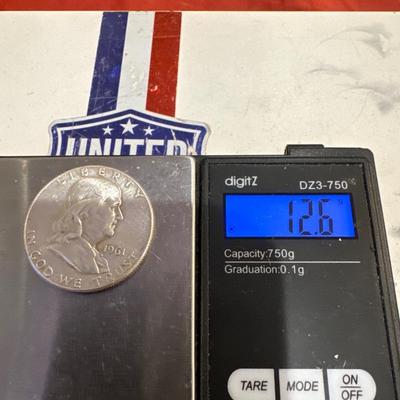 1961 P BENJAMIN FRANKLIN HALF 12.6 XVF SILVER