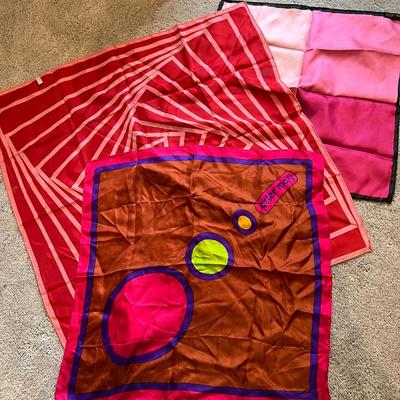 Lot of 3 Vintage Graphic Scarves - Peter Max, 2 Silk