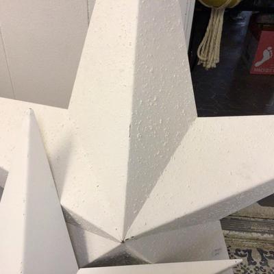 Large White Metal Stars Set of Three