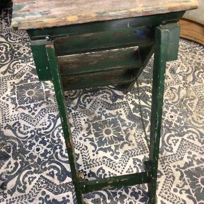 Vintage Green Small Wood Ladder