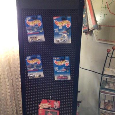 Black Pegboard Display Rotating Stand On Wheels (Merchandise not included)