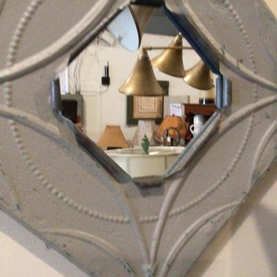 Gray Metal Framed Mirror