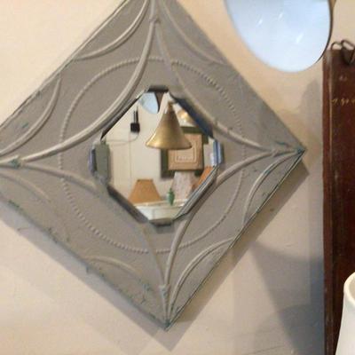 Gray Metal Framed Mirror
