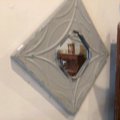 Gray Metal Framed Mirror