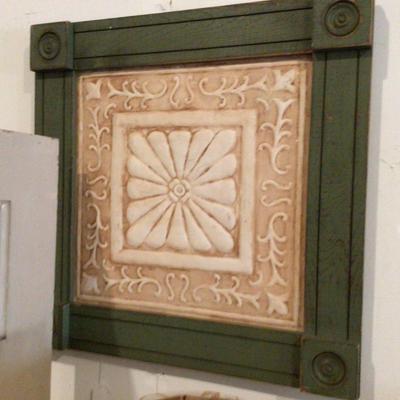 Metal Ceiling Tile Framed Art