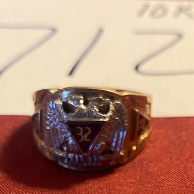 10K 32 Degree Masonic Ring