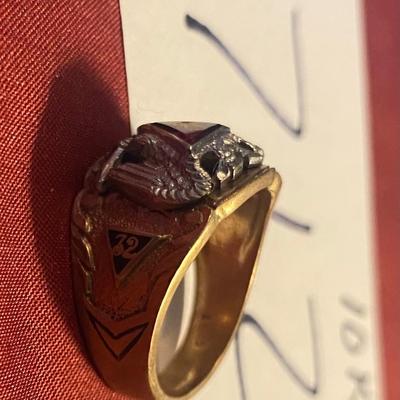 10K 32 Degree Masonic Ring
