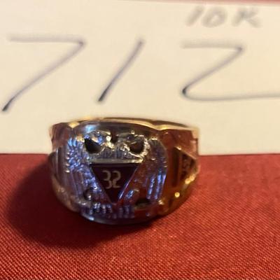 10K 32 Degree Masonic Ring