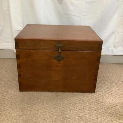 1131 Antique Wooden Mahogany Storage Chest