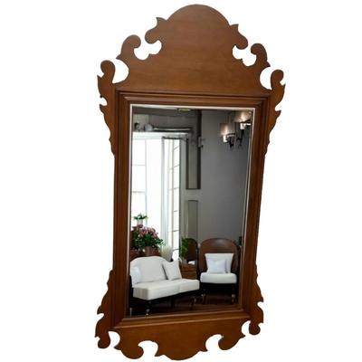 1134 Antique Mahogany Chippendale Mirror