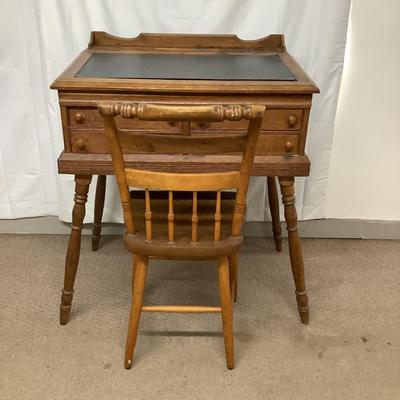 1137 Antique Slant Top Desk with Chair