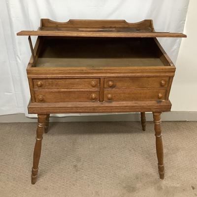 1137 Antique Slant Top Desk with Chair