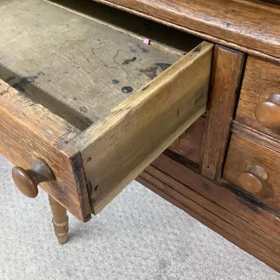 1137 Antique Slant Top Desk with Chair