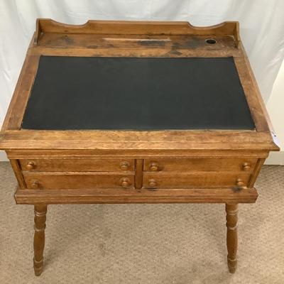 1137 Antique Slant Top Desk with Chair