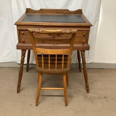 1137 Antique Slant Top Desk with Chair