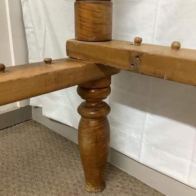 1142 Antique Curley Maple Full Size Rope Bed