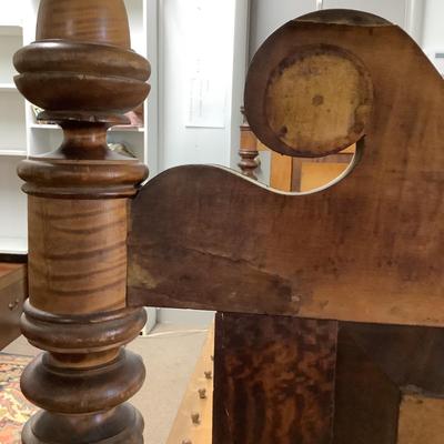 1142 Antique Curley Maple Full Size Rope Bed