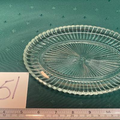 Vintage Ribbed Glass Trinket Dish