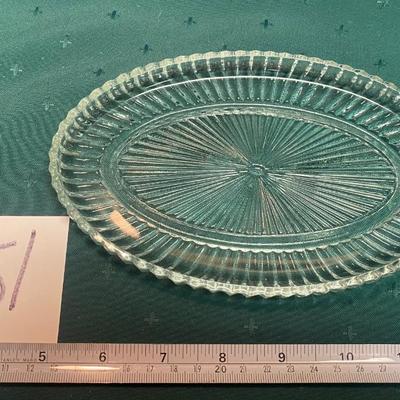 Vintage Ribbed Glass Trinket Dish