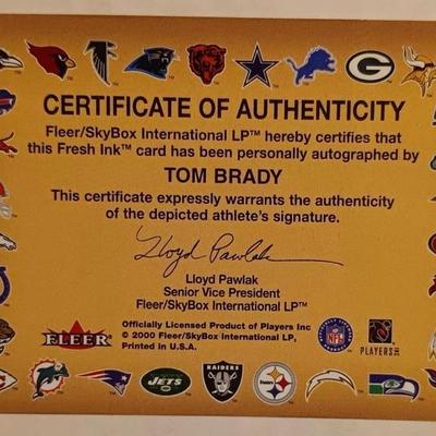 2000 Fleer Autographics Tom Brady Rookie