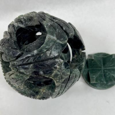 Chinese Carved Soapstone Puzzle Ball