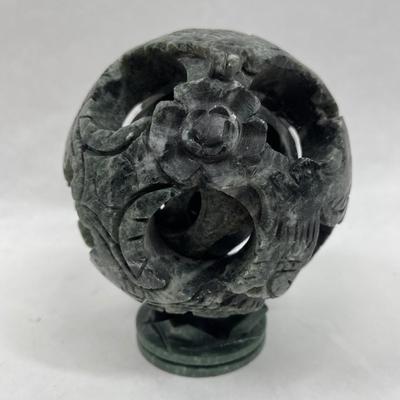 Chinese Carved Soapstone Puzzle Ball