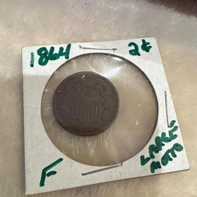 1864 Two cent Large Motto F