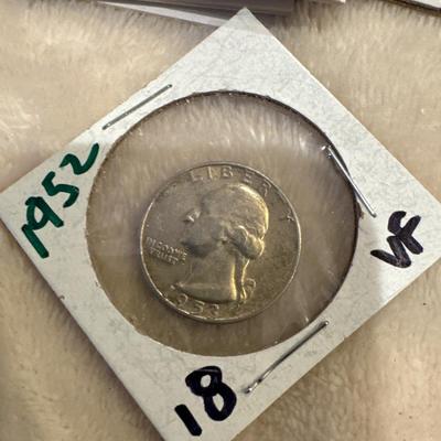 1952 D GEORGE WASHINGTON .25c silver XVF