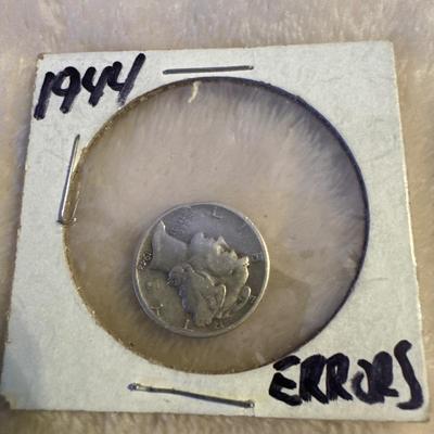 1944 MERCURY DIME ERRORS SILVER VF