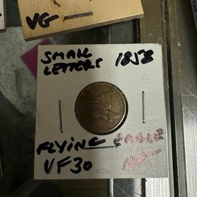 1858 FLYING EAGLE SMALL LETTERING
