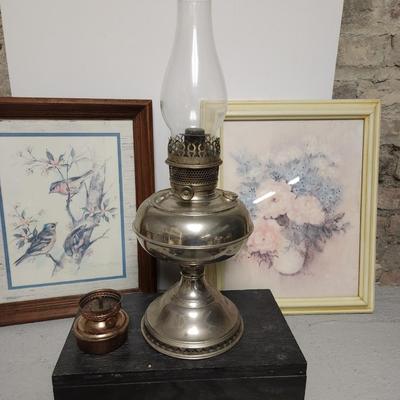 Oil lamp and pictures