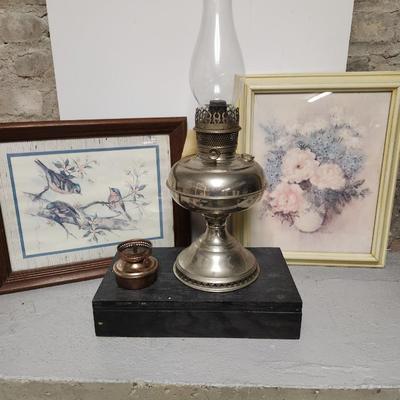 Oil lamp and pictures