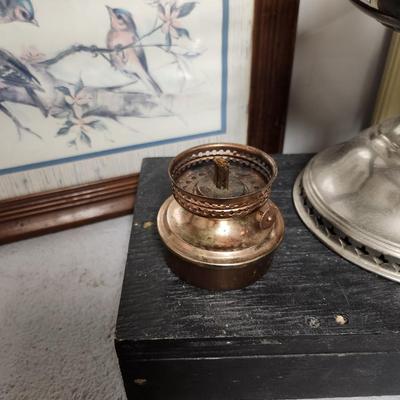 Oil lamp and pictures