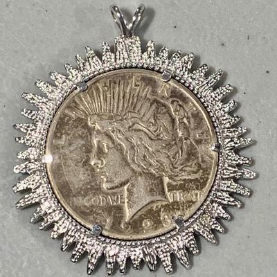 1923-D Peace Dollar in Necklace Setting