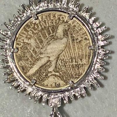 1923-D Peace Dollar in Necklace Setting