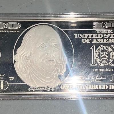 1997 Franklin $100 Silver Proof