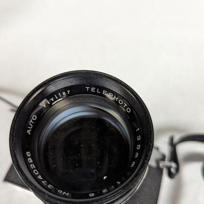 Rolleiflex Camera With Vivitar Telephoto 35mm 2.8 Lens