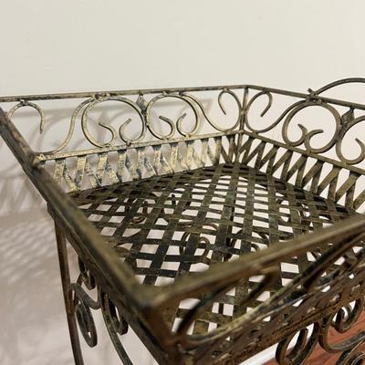 Pair Of Wrought Iron Garden Pot Plant Stand
