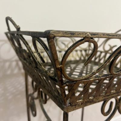 Pair Of Wrought Iron Garden Pot Plant Stand