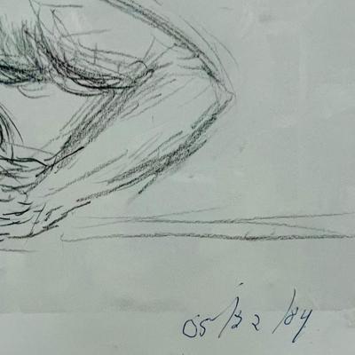 Framed Drawing of nude woman