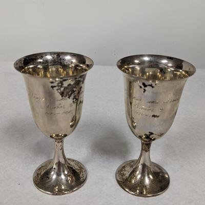 Sterling Silver Wedding Cups Inscription 200 grams
