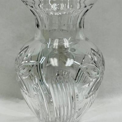 Large Cut Crystal Vase for Full Bouquet 10" tall very heavy!